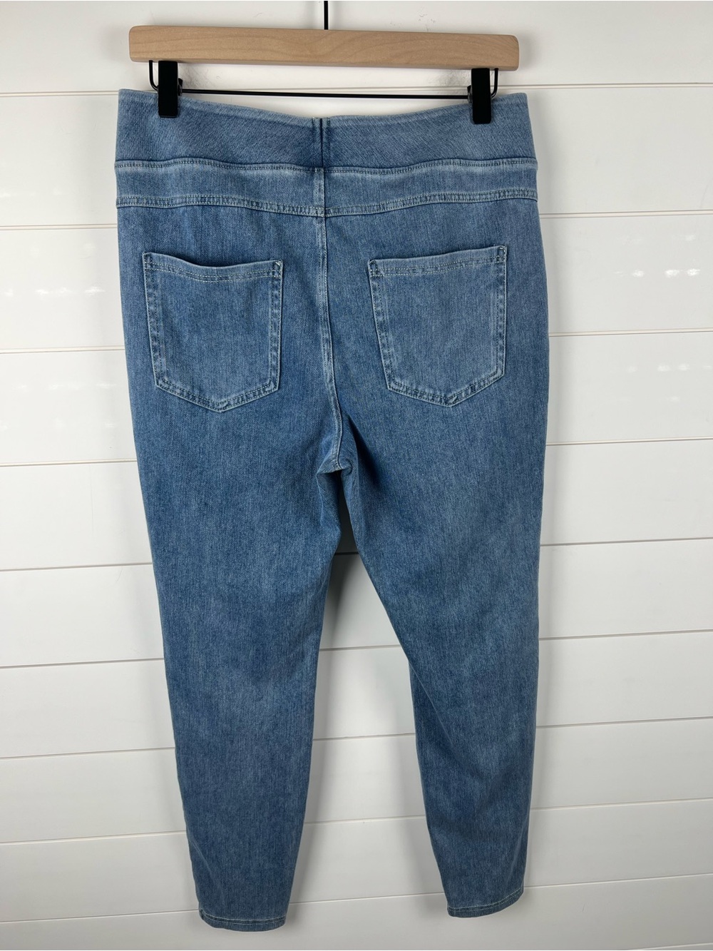 Halara Flex High Waisted Pocket Denim Casual Leggings Blue Large 7/8 - Picture 7 of 15
